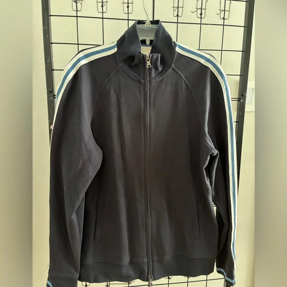 Banana Republic navy blue zip front cardigan sweatshirt XL